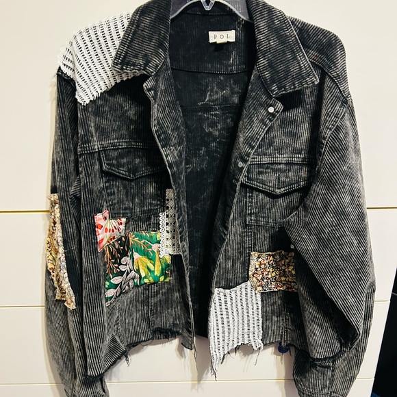 POL Jackets & Blazers - POL Elegant Black  Jacket with lace and print appliqués.   Size L